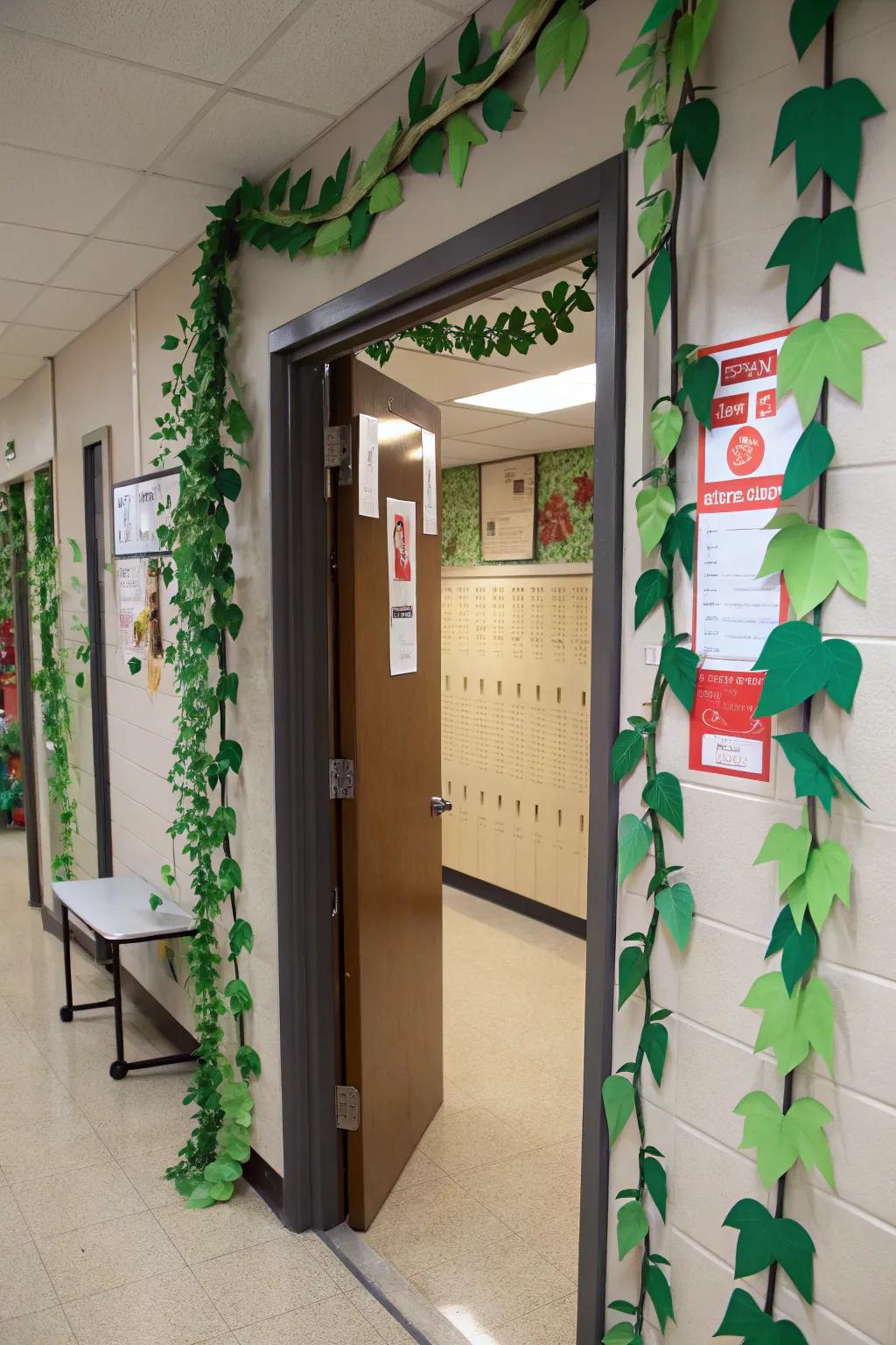 A growing garden theme brings the fresh promise of spring to this classroom door.