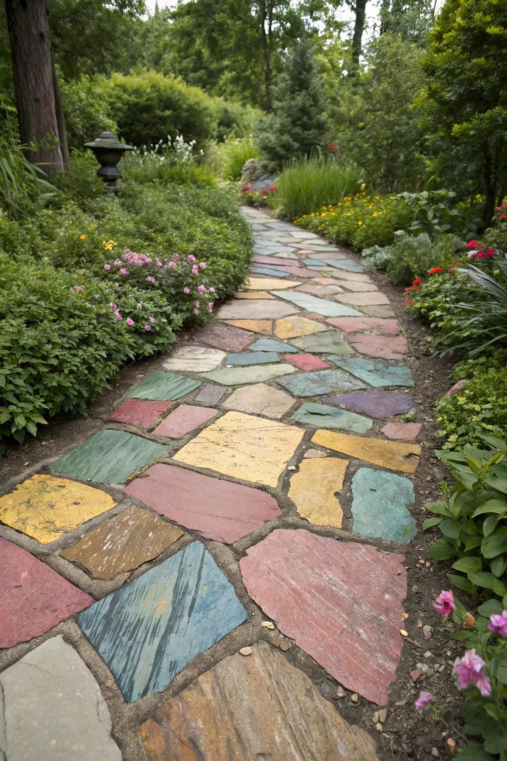 A lively mosaic of cobblestones infusing vitality into the scenery.