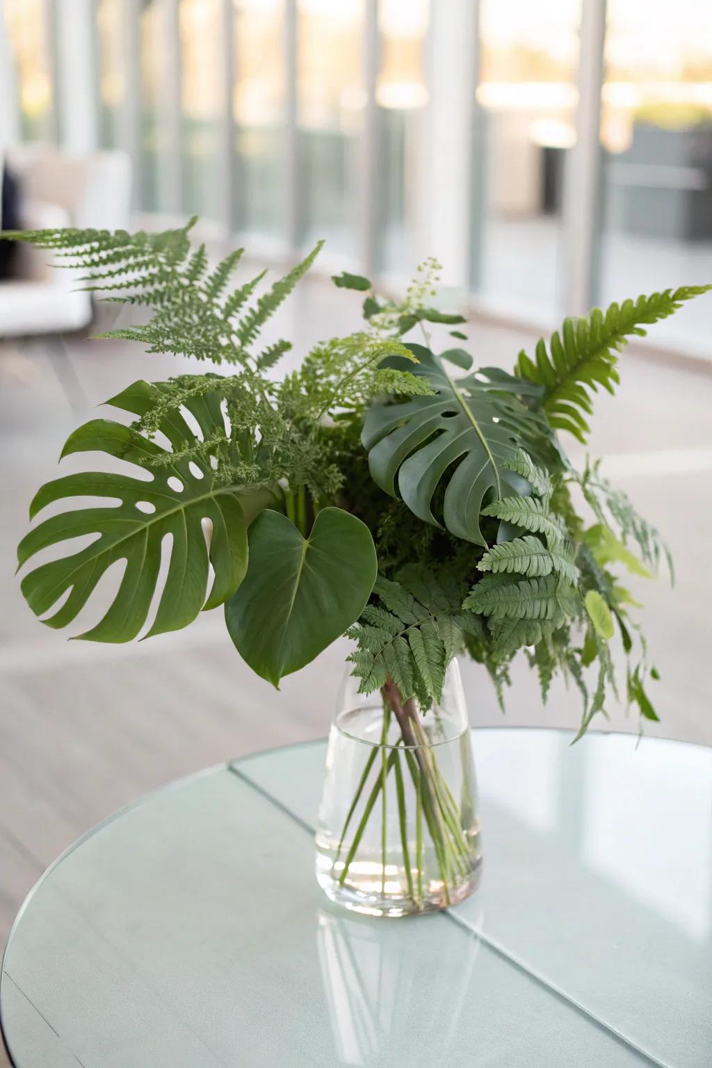 A sparse greenery design providing a contemporary touch.