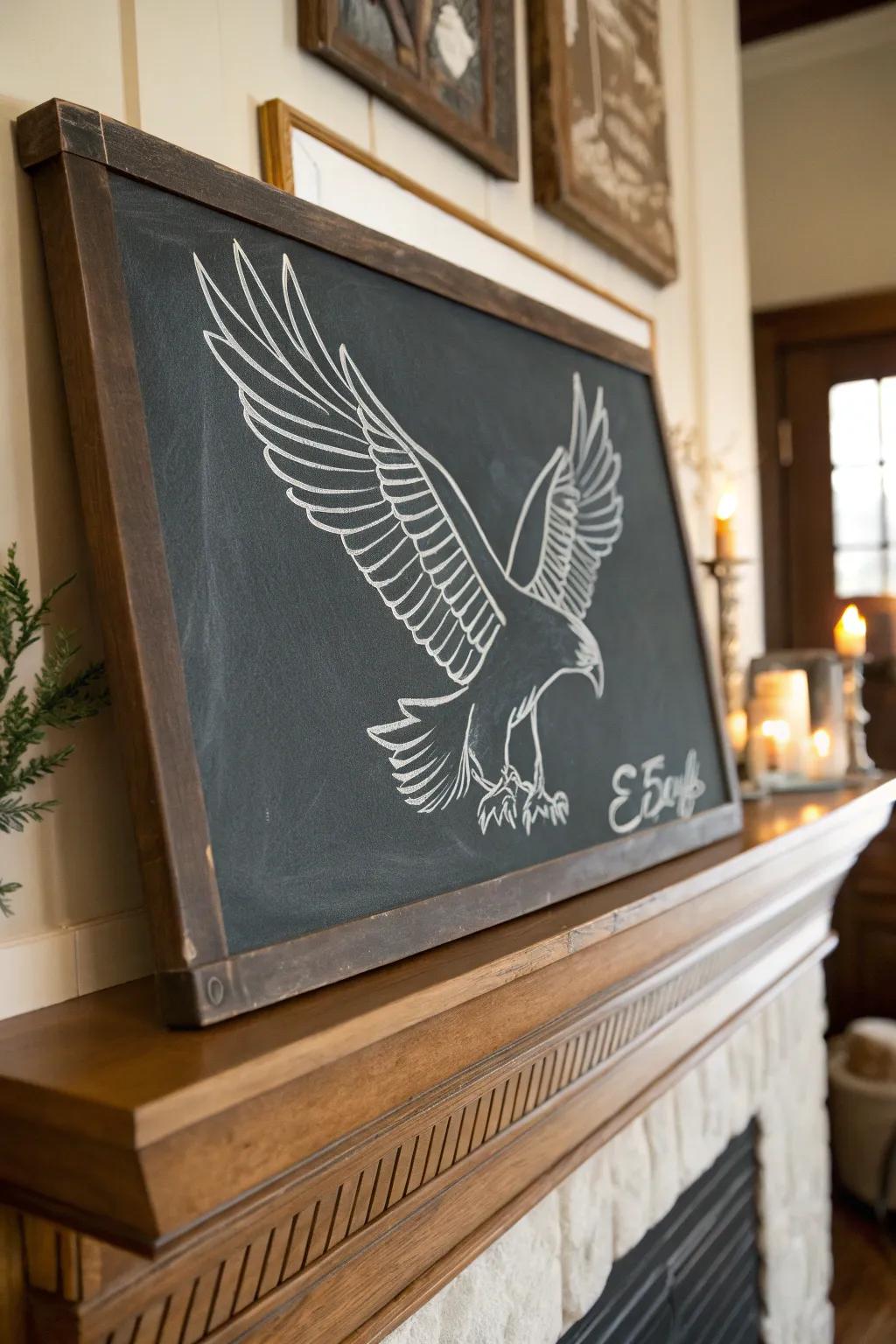 An eagle silhouette for a striking chalkboard centerpiece.