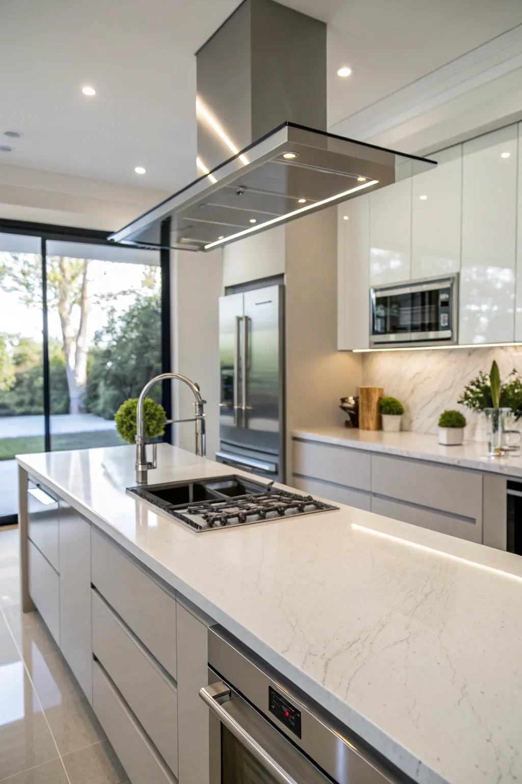 Self-cleaning surfaces keep your home spotless effortlessly.