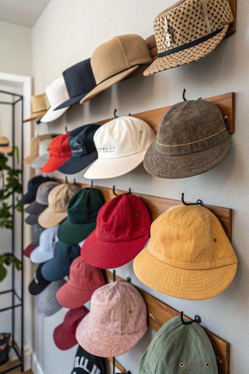 Hat clasps offer a minimalist strategy to hat storing.