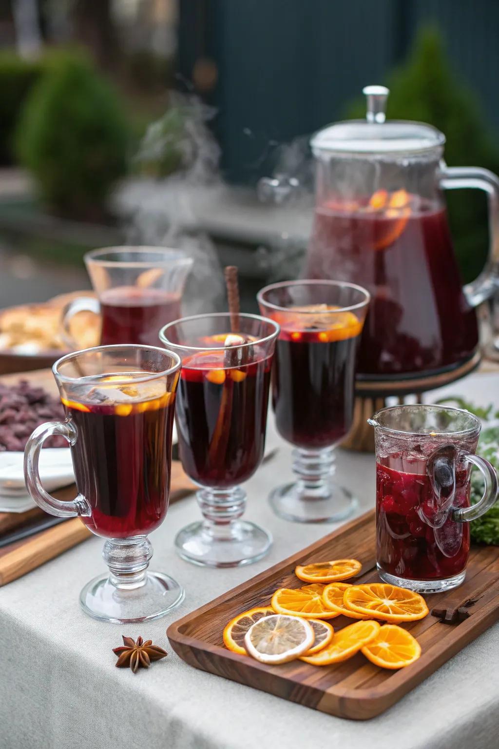Warm up with a tasting of delicious flavored wines.