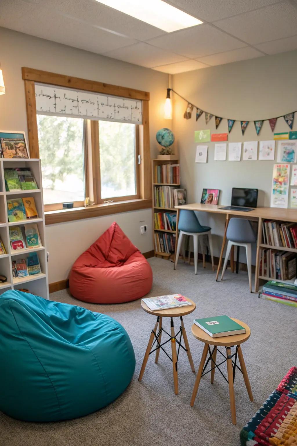 Comfortable seating choices that promote engagement.