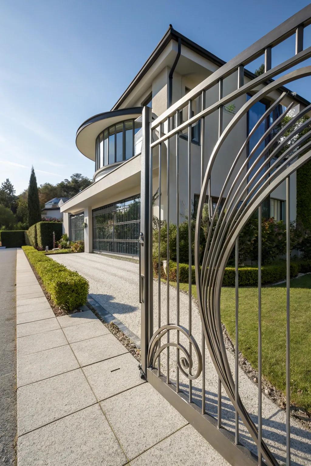 Curved gates add a touch of elegance.