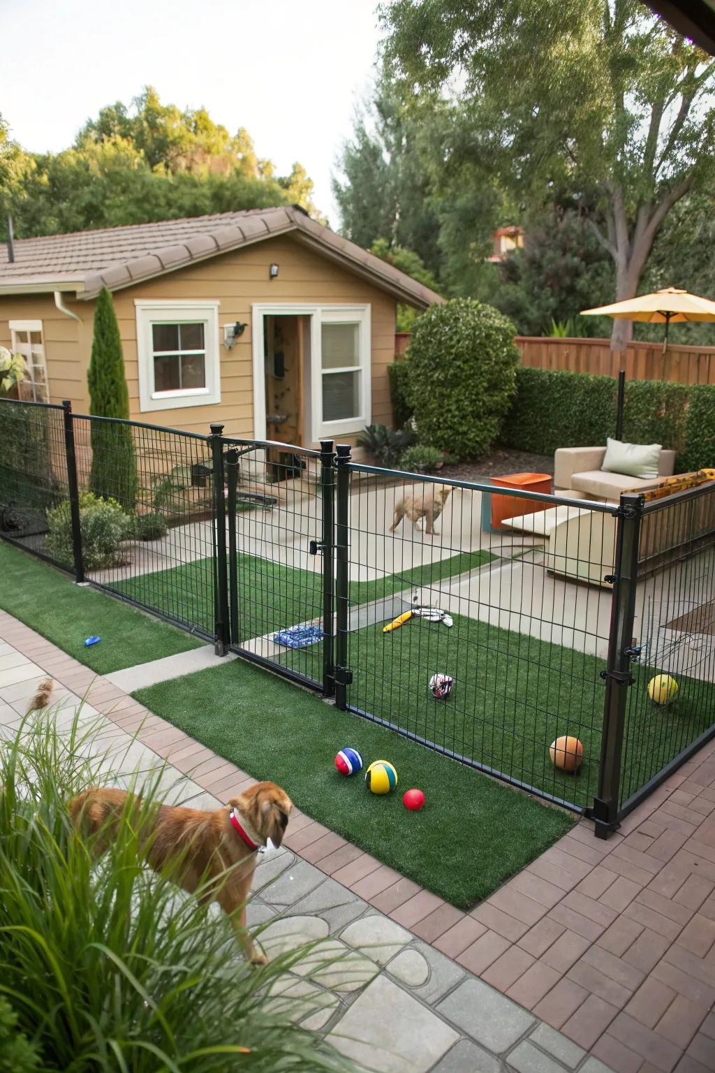 A practical canine path that preserves the allure of the yard.