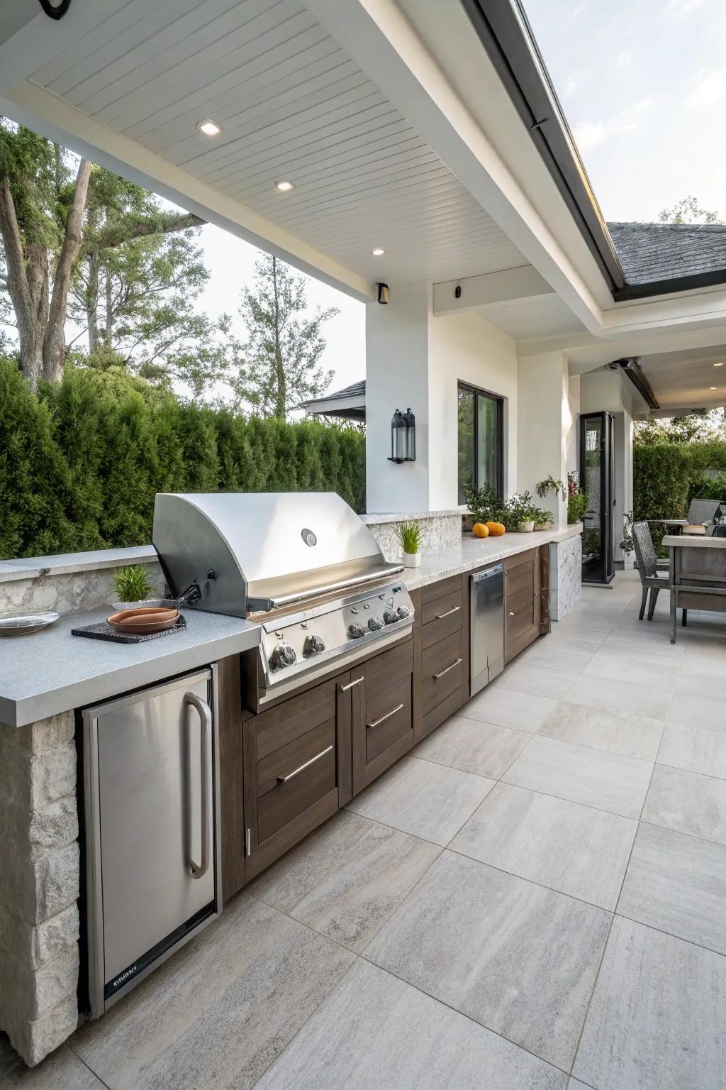 Cook and entertain with a modern outdoor kitchenette.