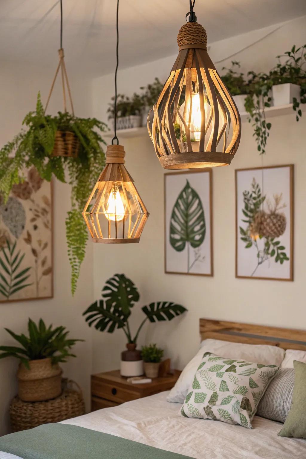 Nature-inspired lights for organic tranquility.