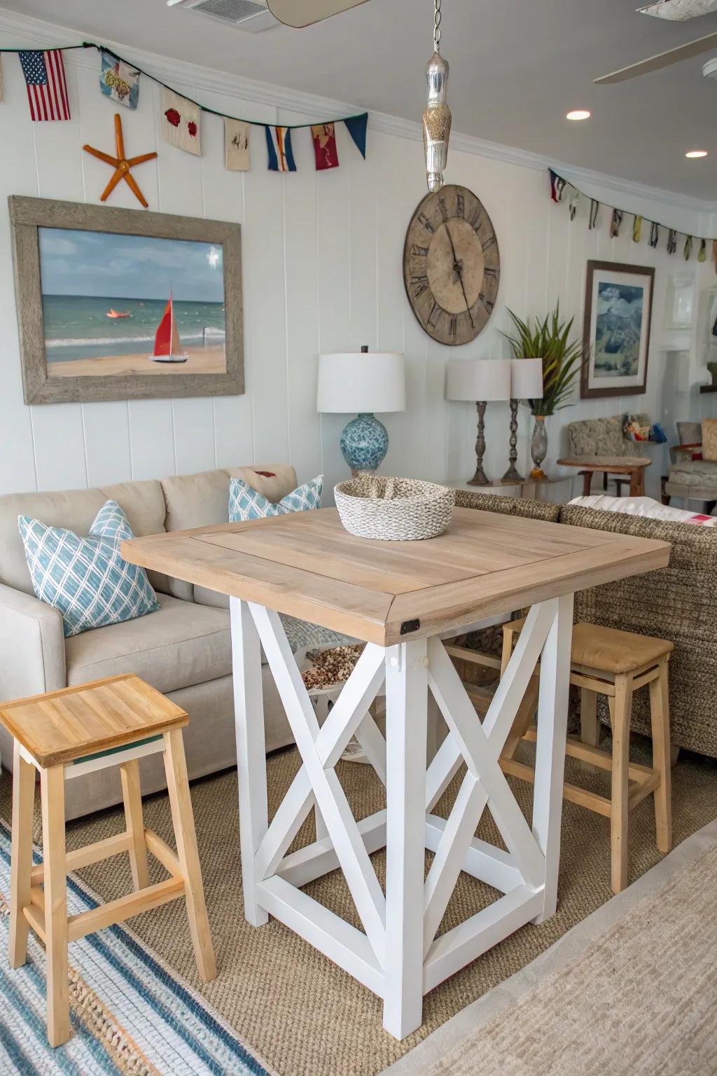 Coastal pub tables allow you to create a seaside escape.
