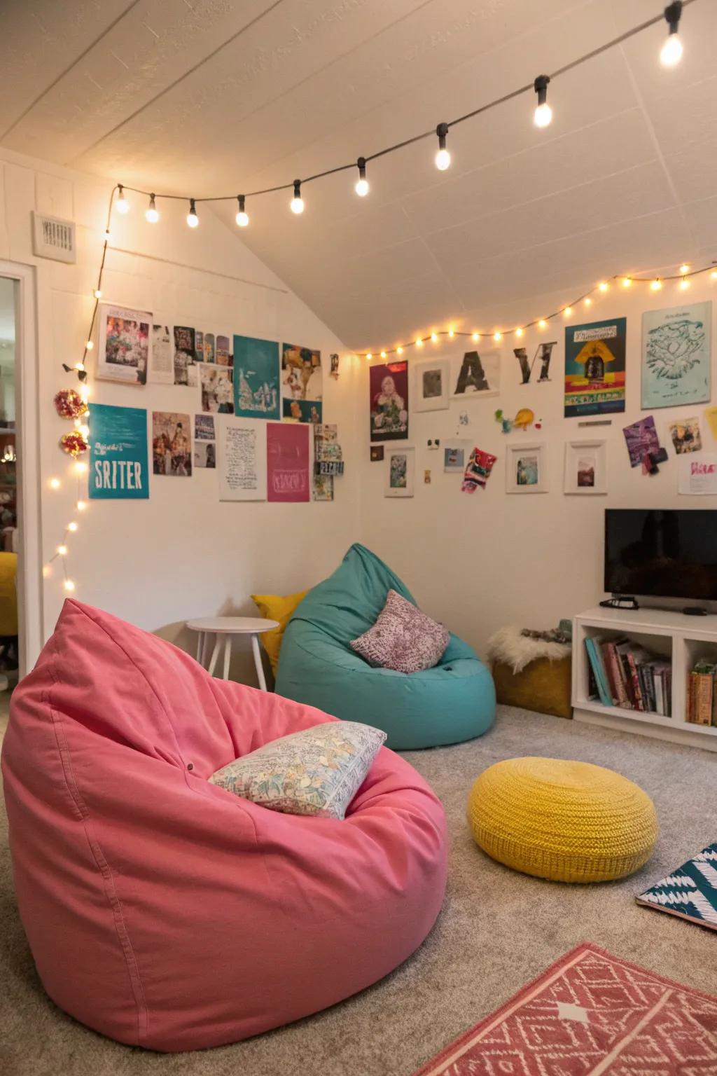 A lounge area provides a cozy spot for relaxation or socializing.