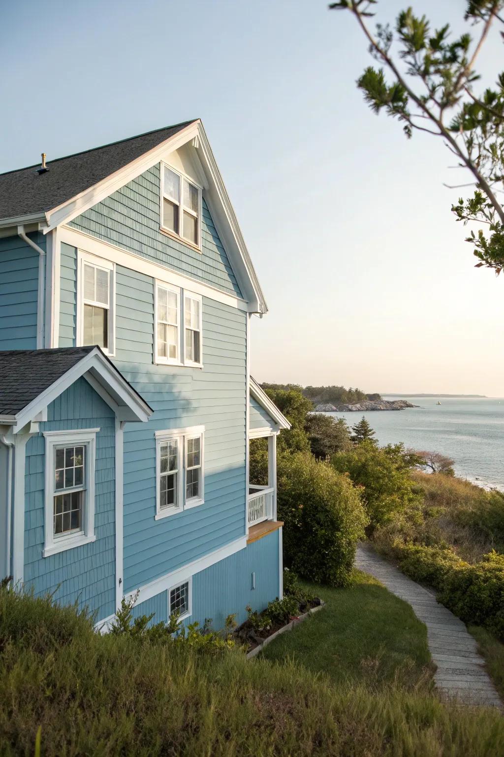 Gentle hues cultivate a relaxing coastal vibe.
