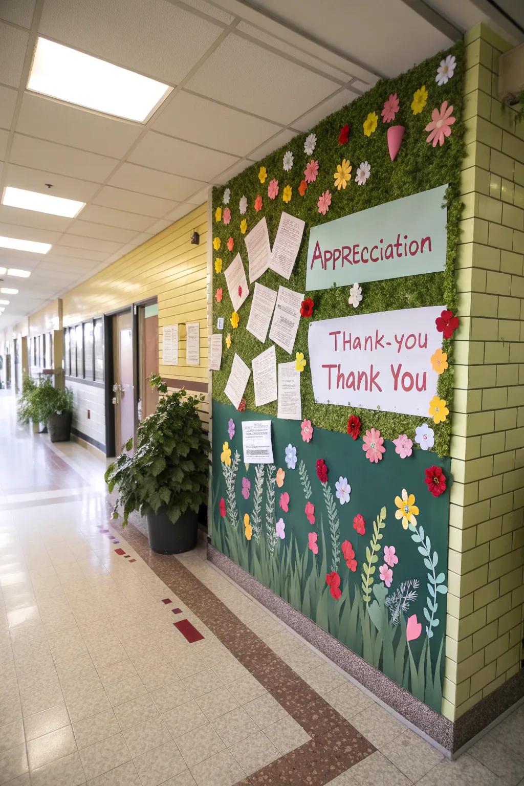 A garden-themed presentation nurturing thankfulness using floral notes.