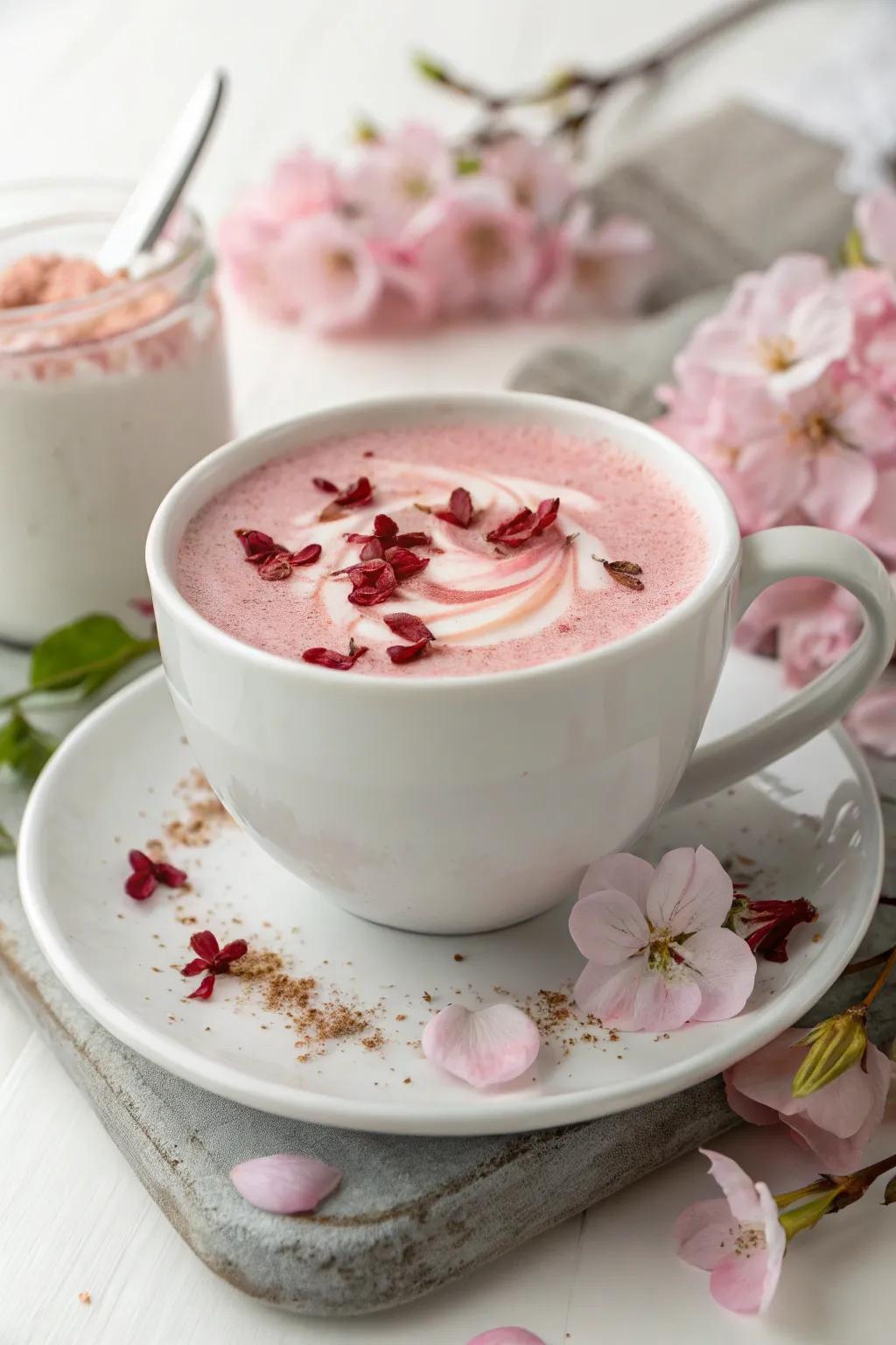 Blossom Kiss Latte: enchanting and floral