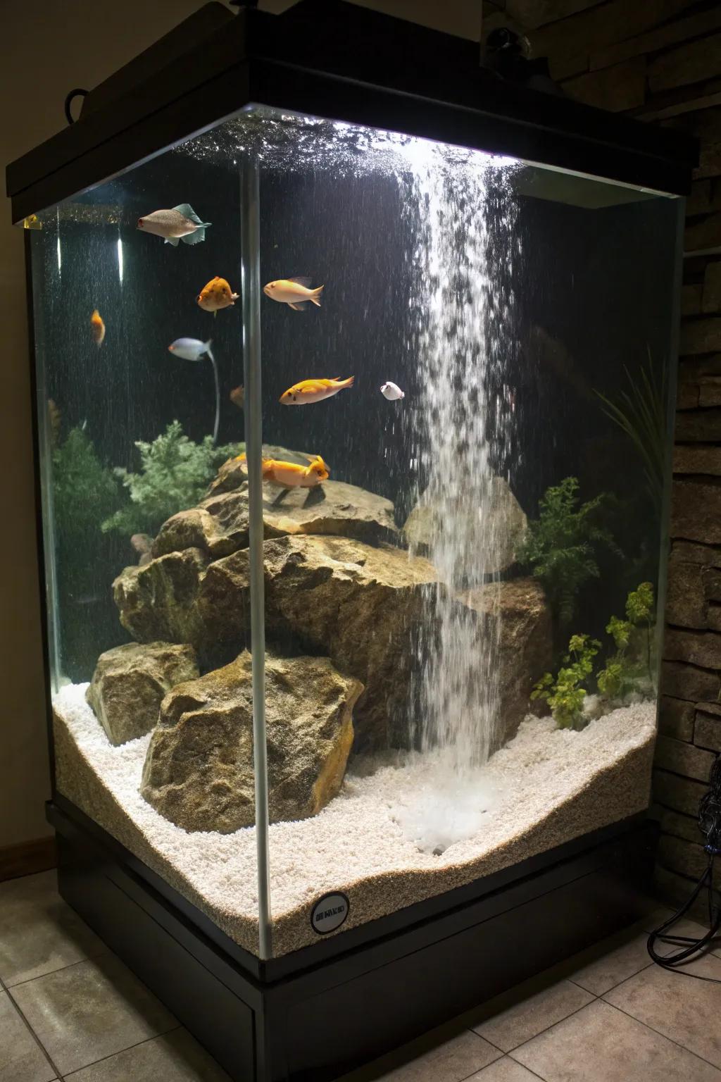 Introduce tranquility via a zen sand cascade.