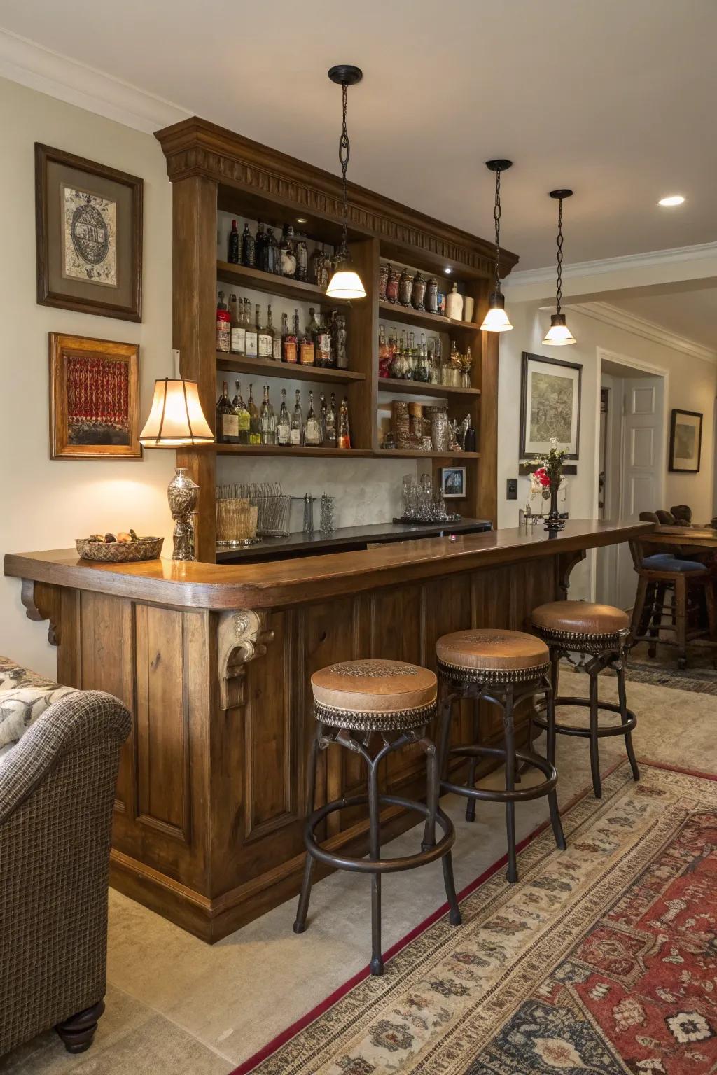 Vintage pieces bring history and charm to your bar.