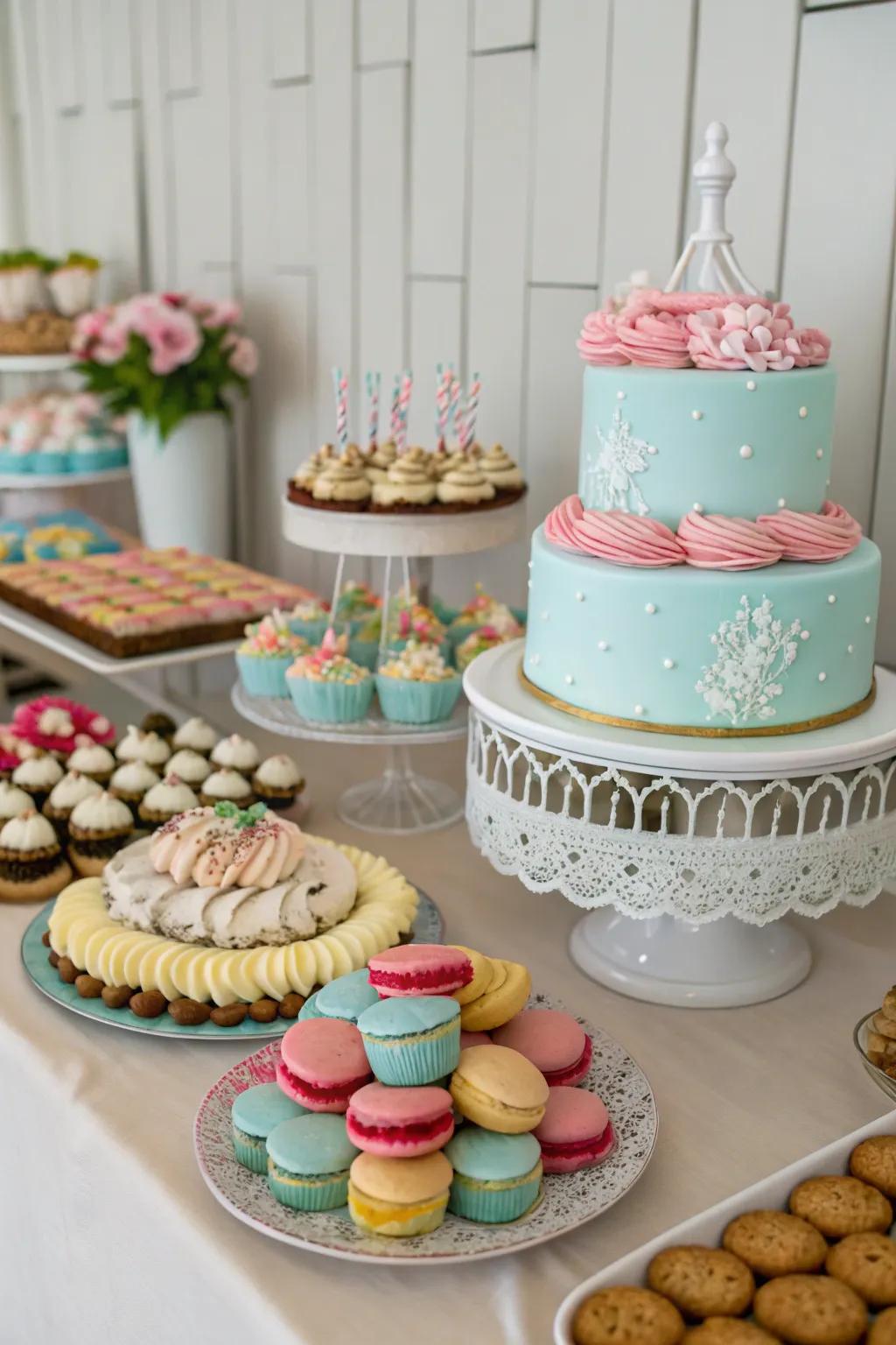 A subject-oriented dessert desk charming attendees