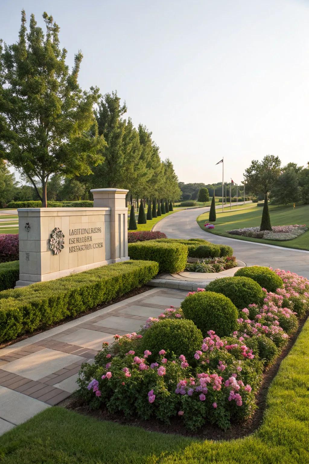 Landmark markers extend a timeless and prestigious presence.