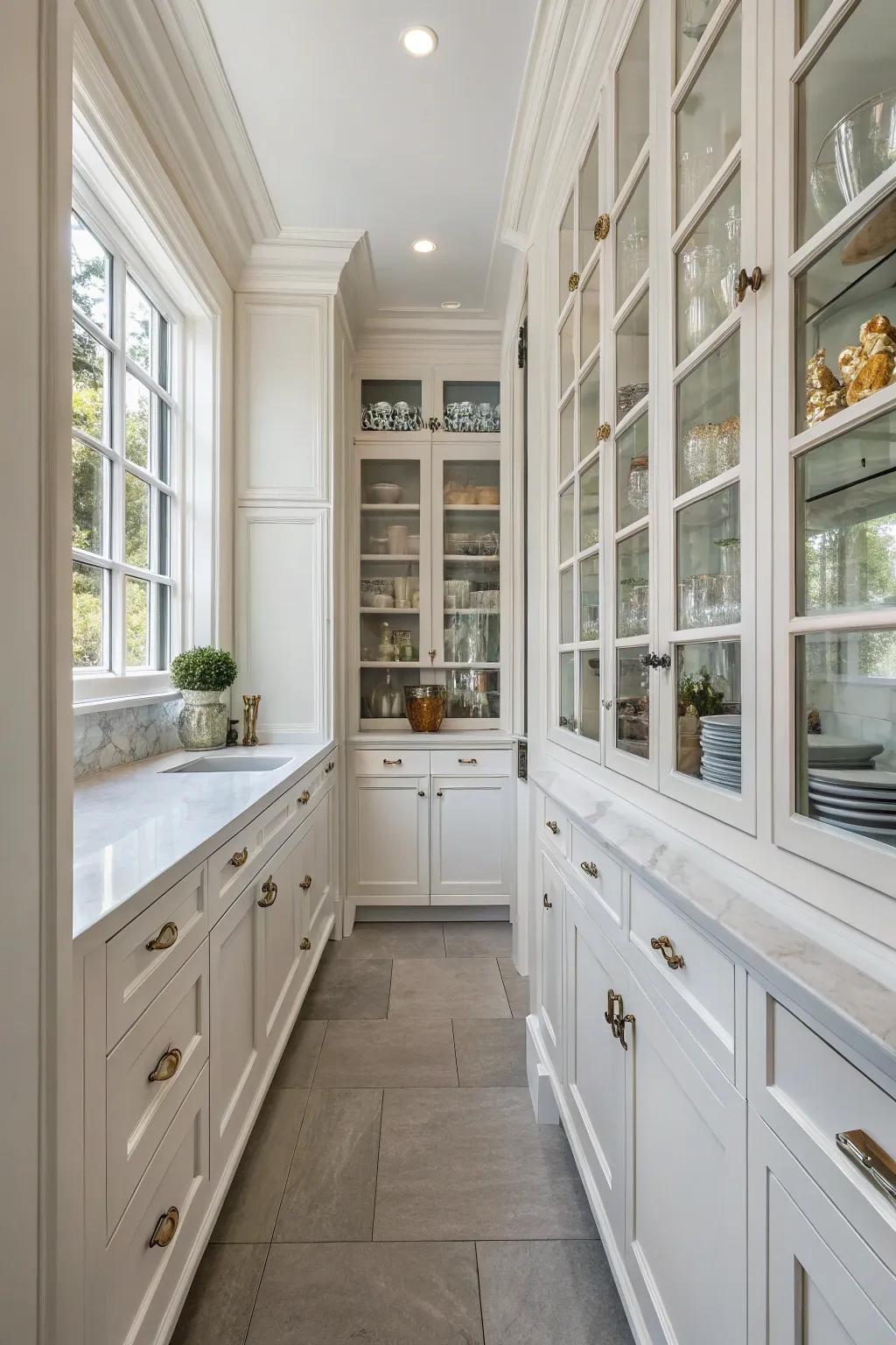 Symmetrical layout imparts stability and structure to the area.
