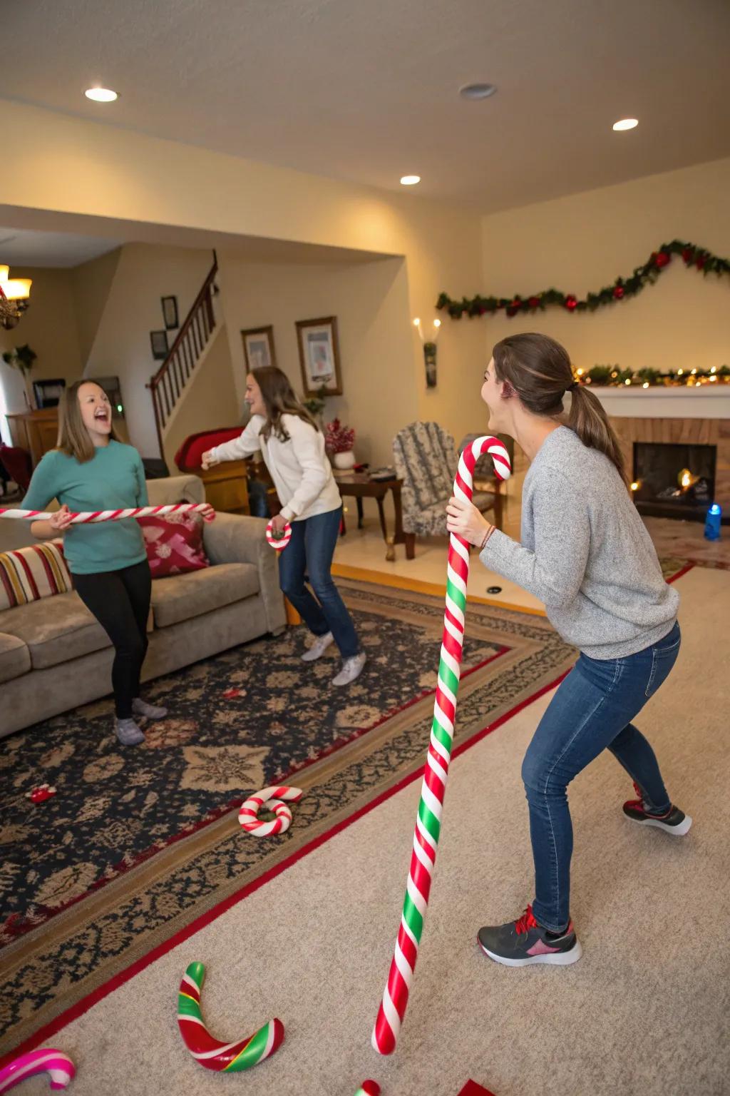 Inject thrills via candy cane-themed pastimes.