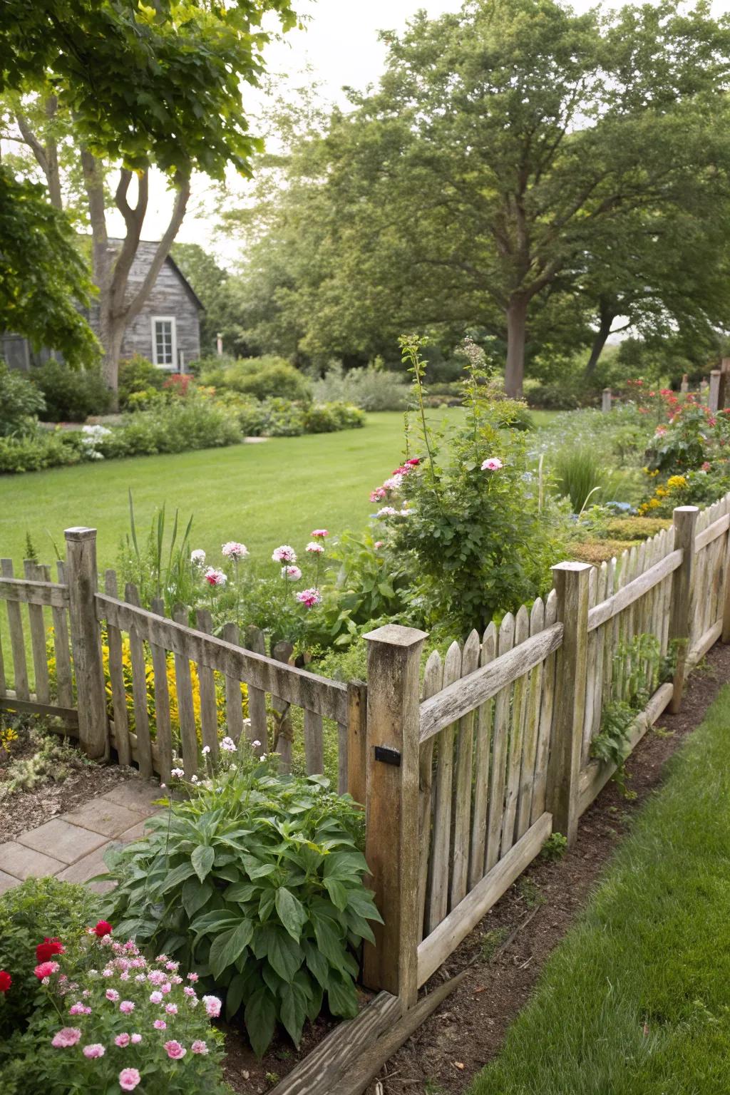 Simple fencing adds character without overwhelming the space.