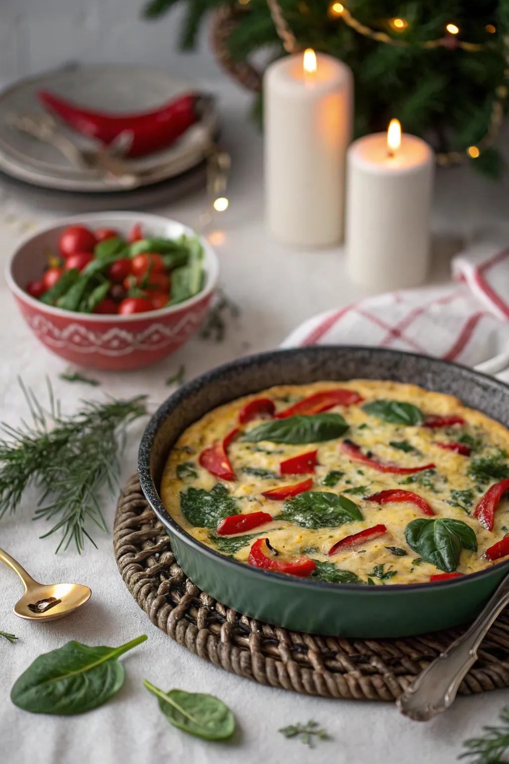 A vibrant holiday frittata to brighten your brunch.