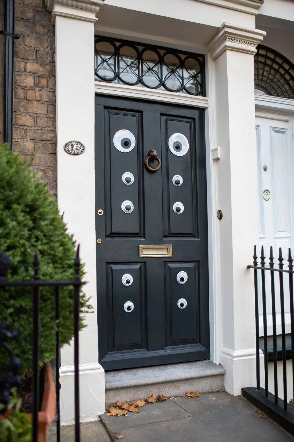 An eerie ocular display lends a playful accent to Halloween.