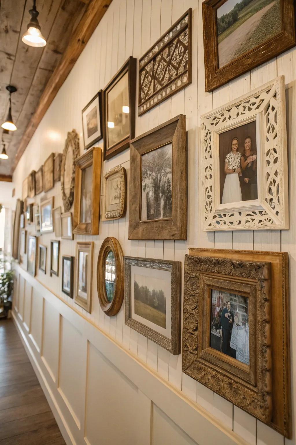 A gallery wall full of memories and charm.