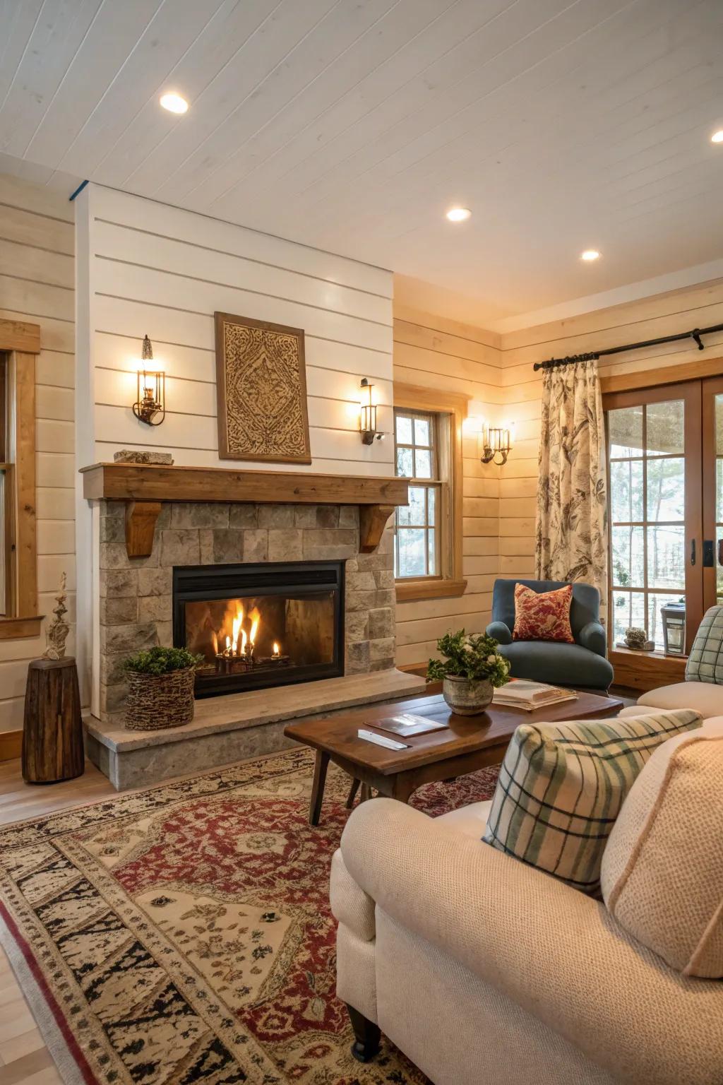 Warm neutrals engender a snug and inviting atmosphere.