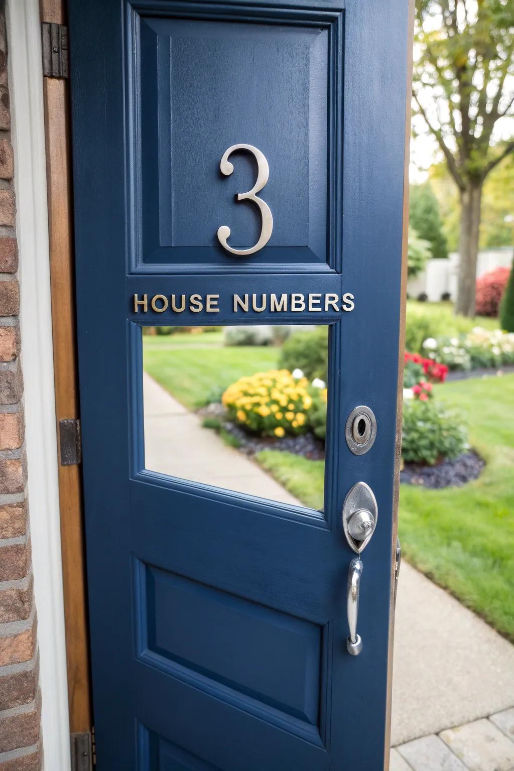 Stylish house numbers add a tailored touch.