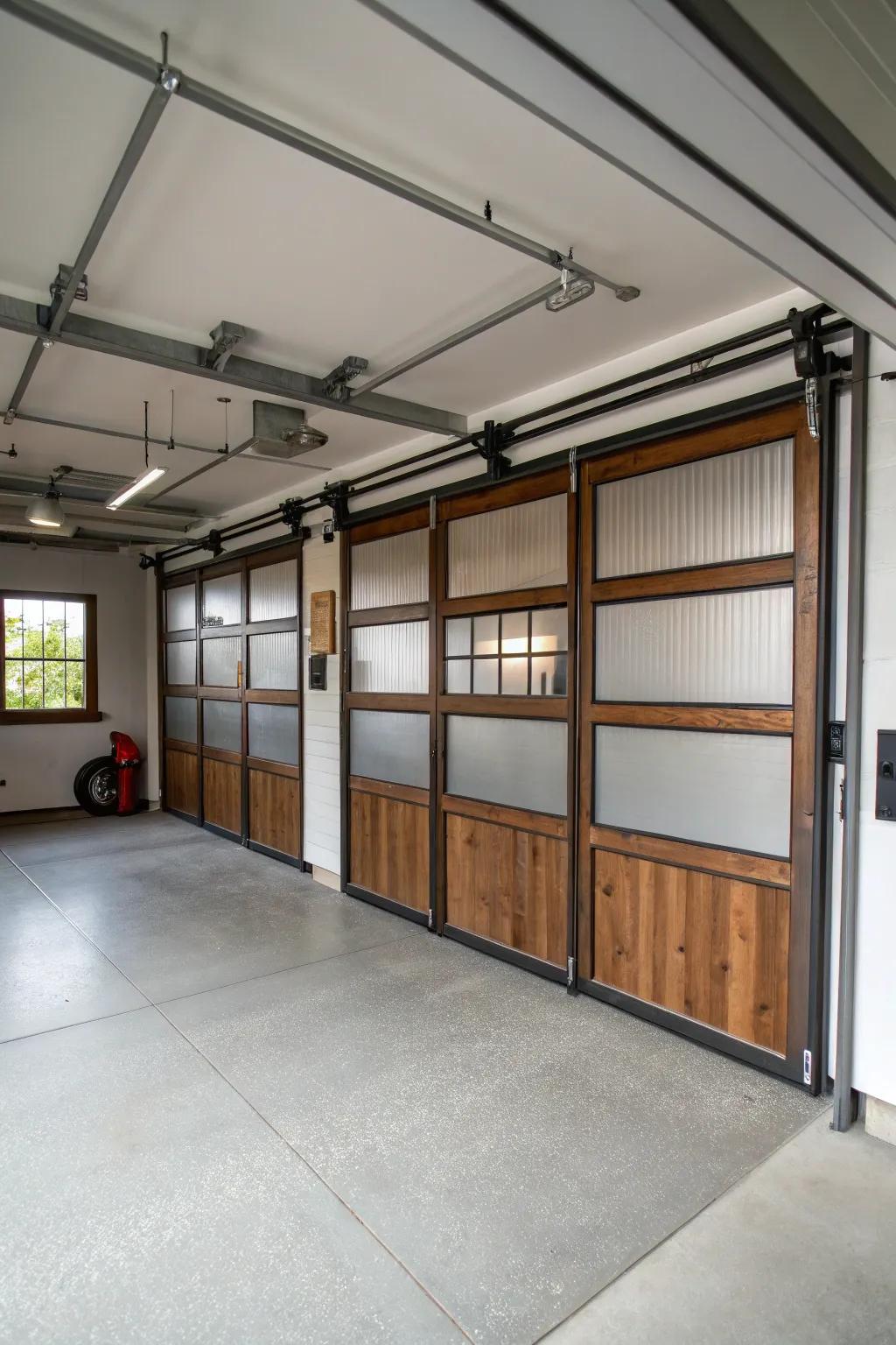 Garage entrance dividers blend functionality with style.