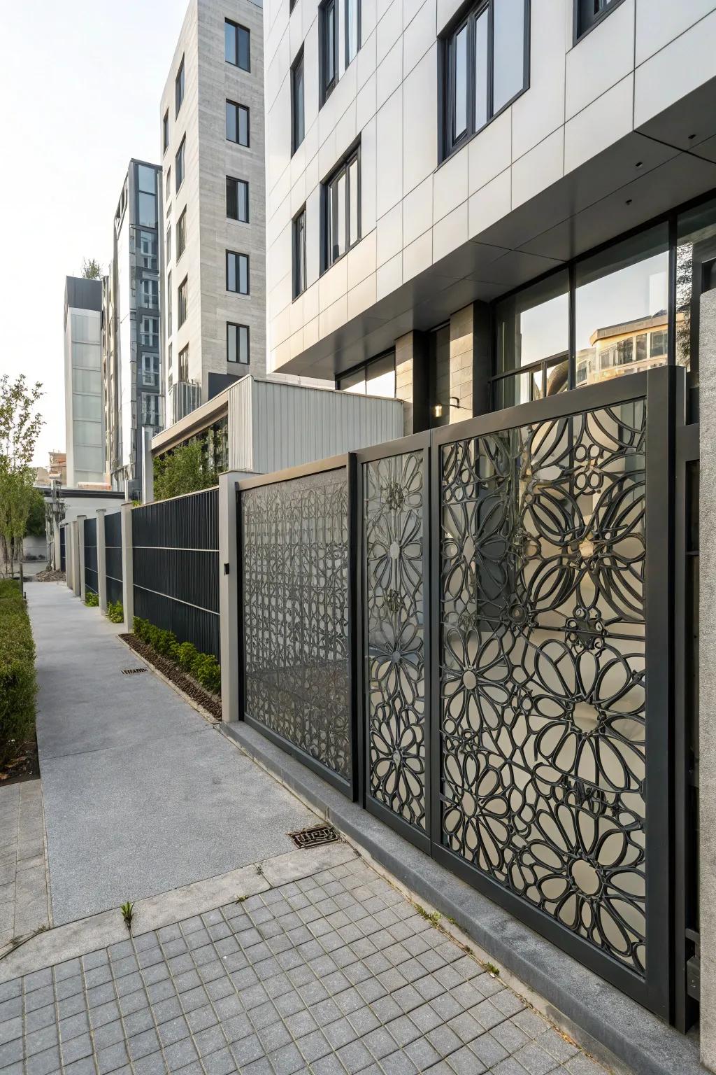 Steel gates combine artistry and security.