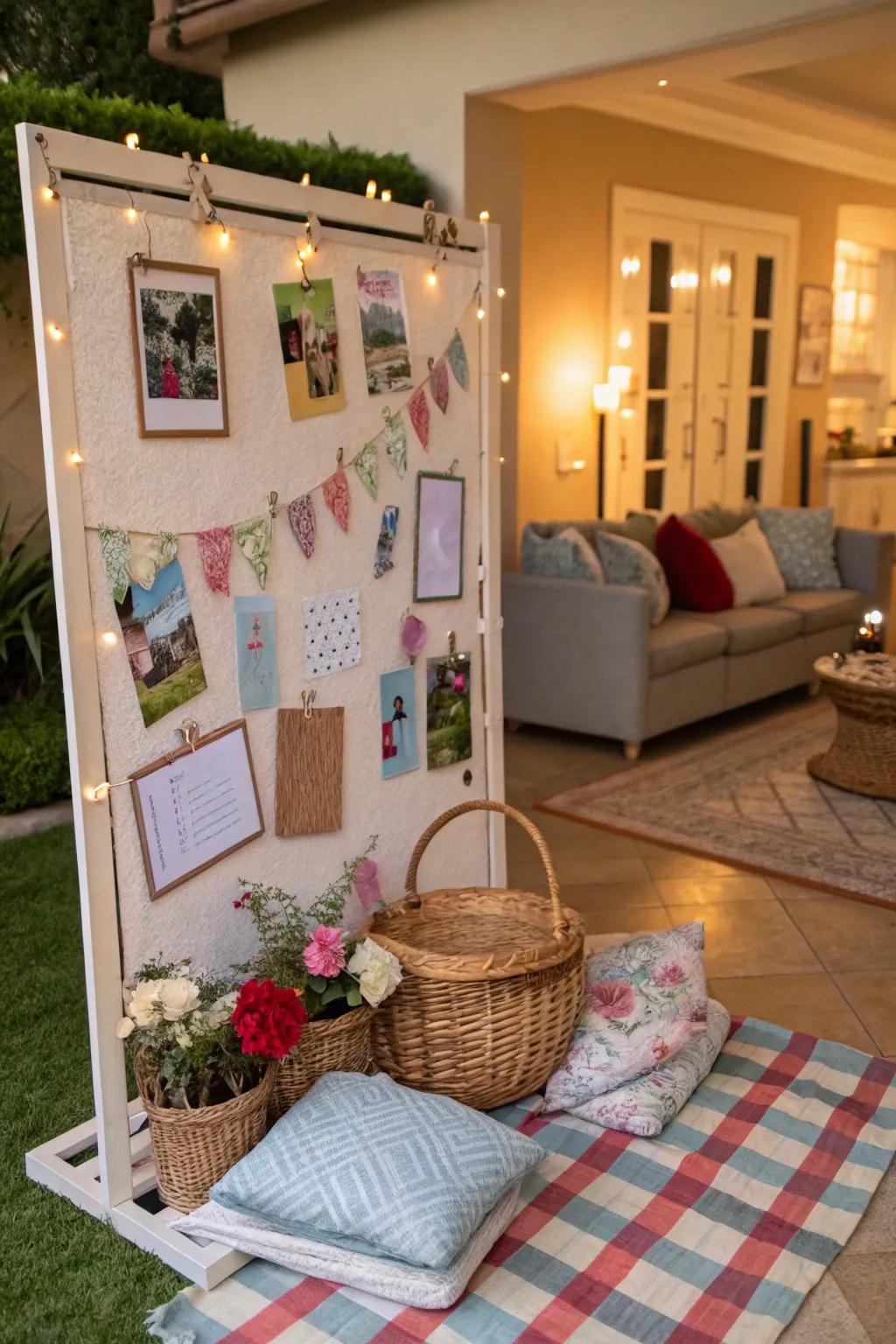 A picnic-themed bulletin board ideal for get-togethers and amusement.