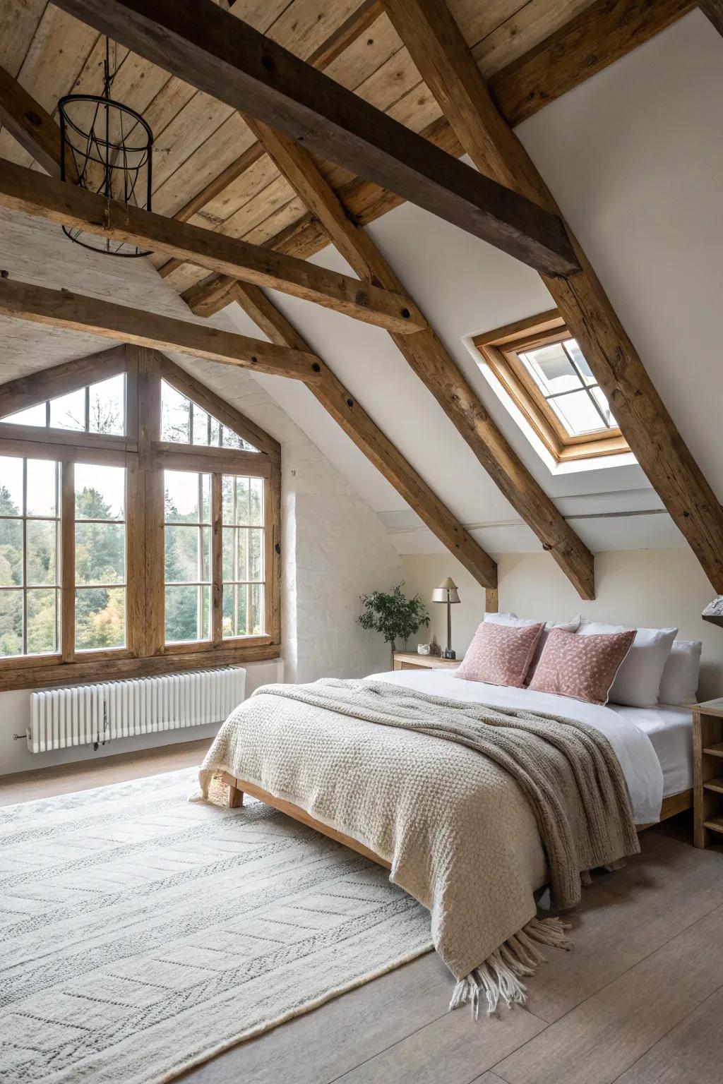 Add warmth and character with exposed beams.