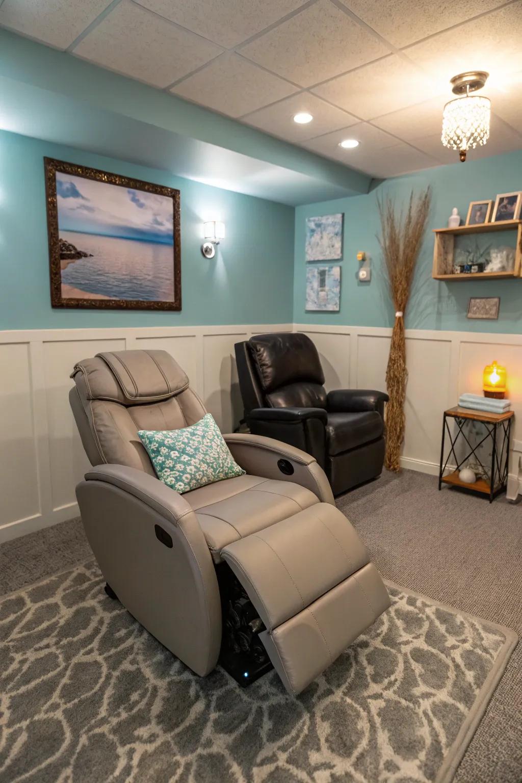 Unwind with a soothing therapy station.