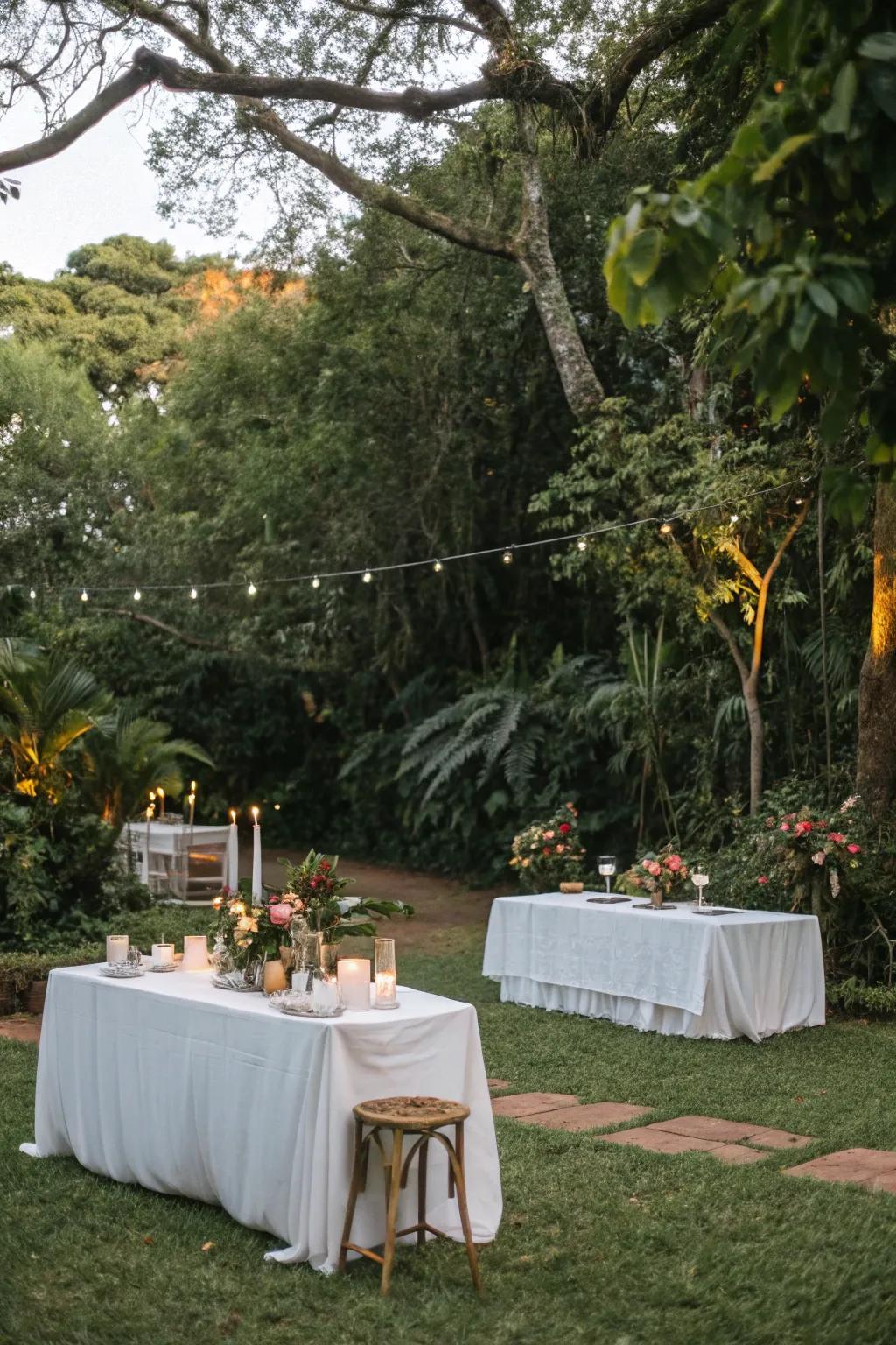 Nature itself provides the ideal decoration for outdoor events.