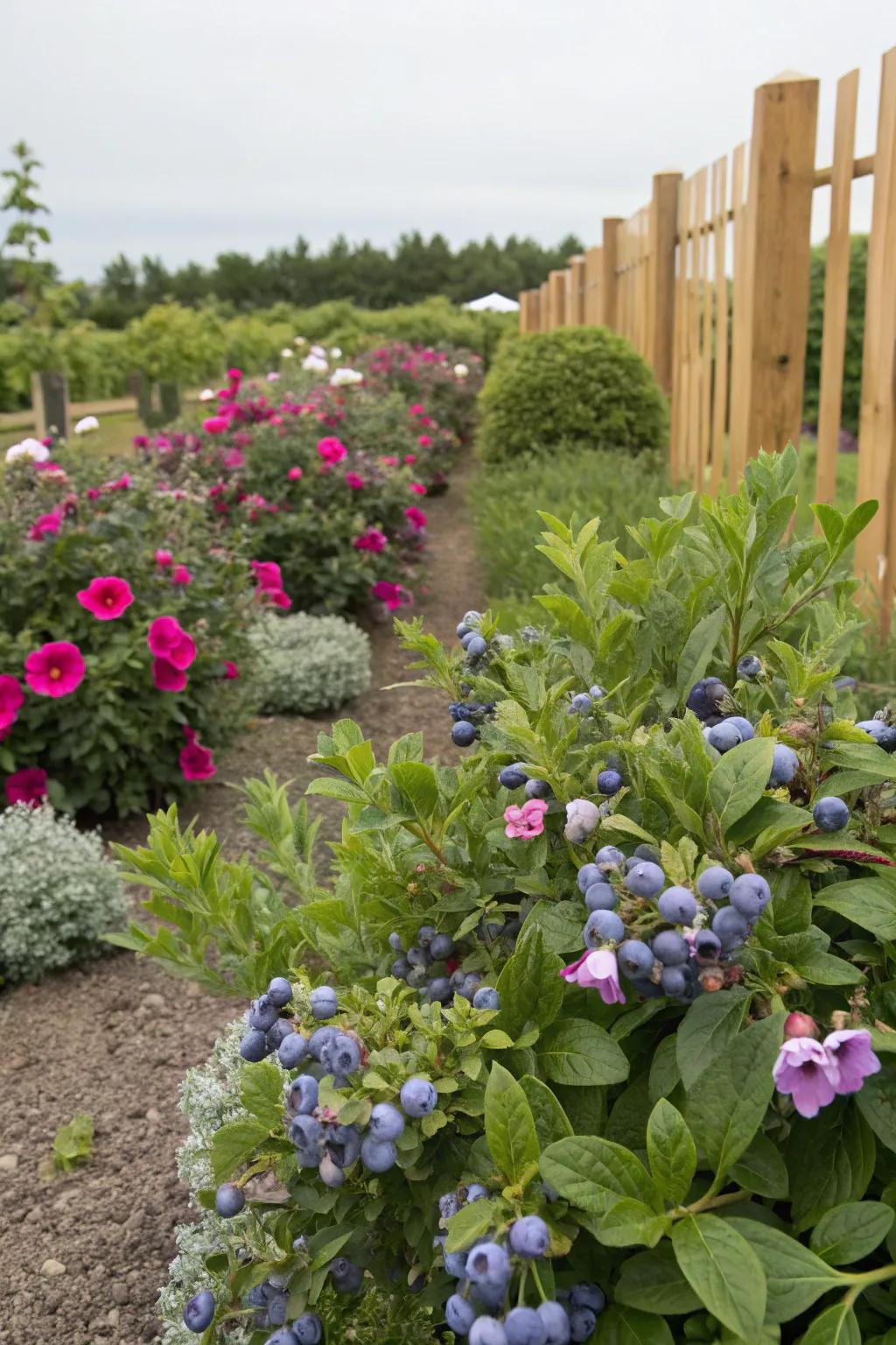 Azure berries and petunias deliver a fruity and vibrant garden alliance.