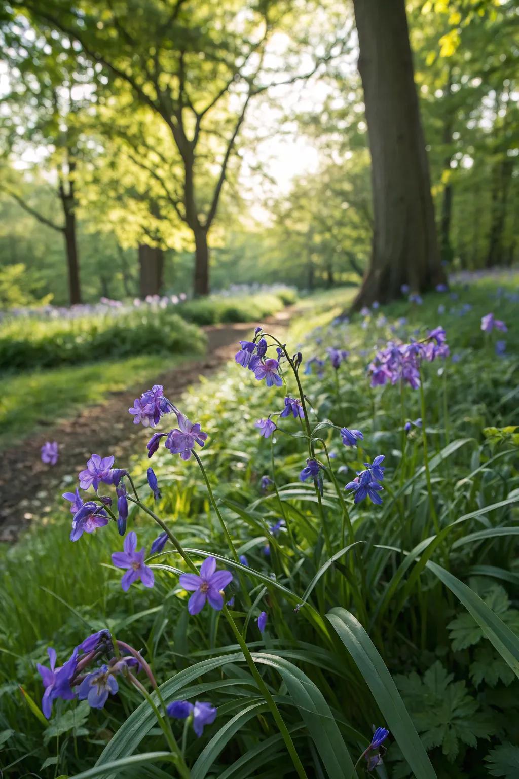 Spiderwort adds easy color to shady garden patches.