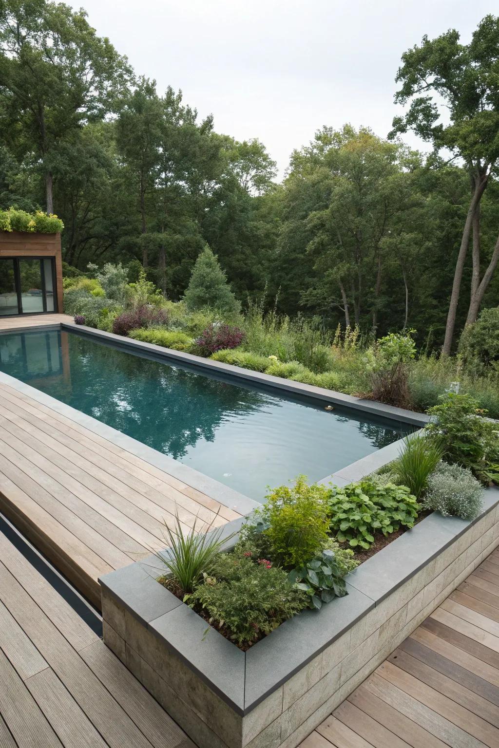 Factory-made growing beds offer a fluid fusion of greenery and design.