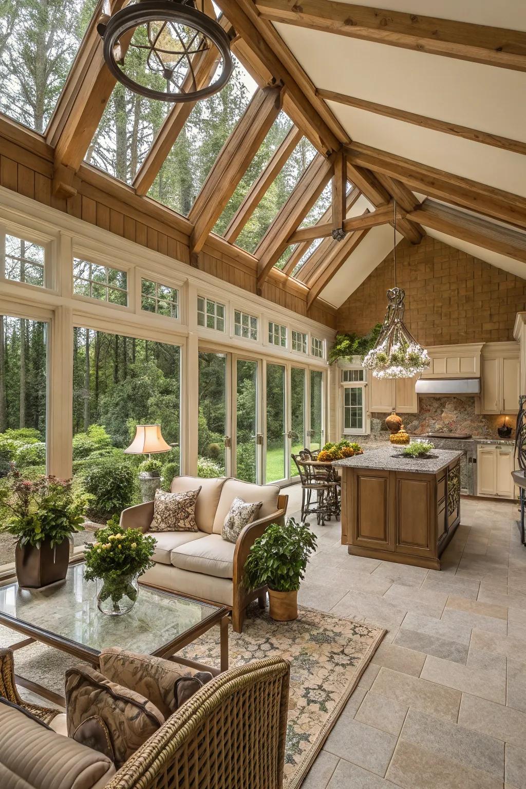 A raised ceiling adds spaciousness and elegance.