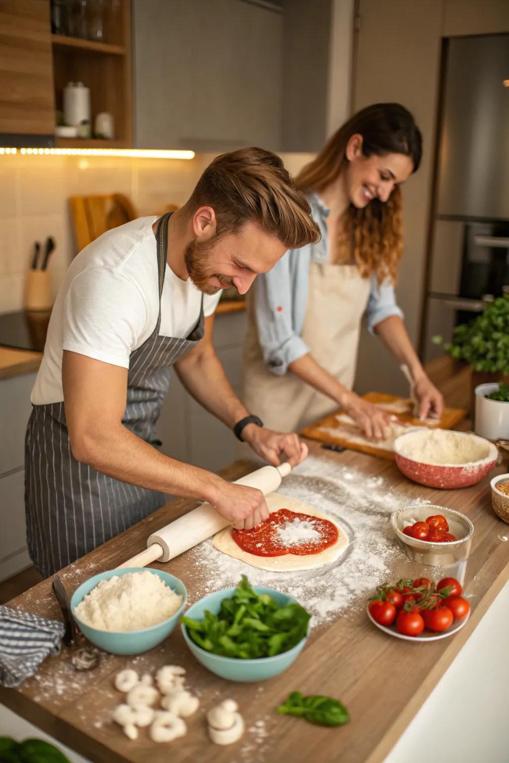 Turn your kitchen into a lively pizzeria with homemade pizza night.