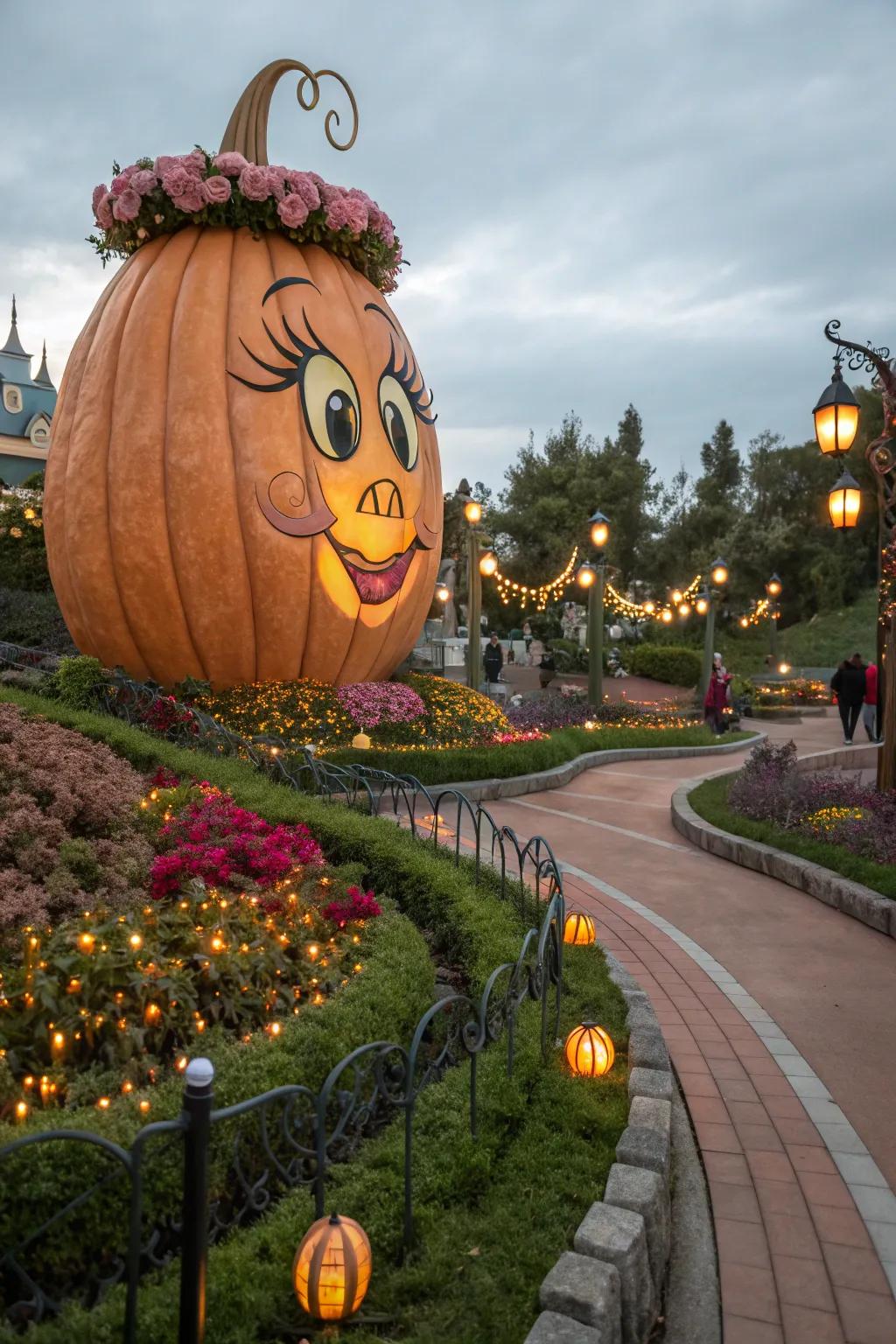 Bring a touch of fantasy to your decor with a fairy tale-inspired pumpkin face.