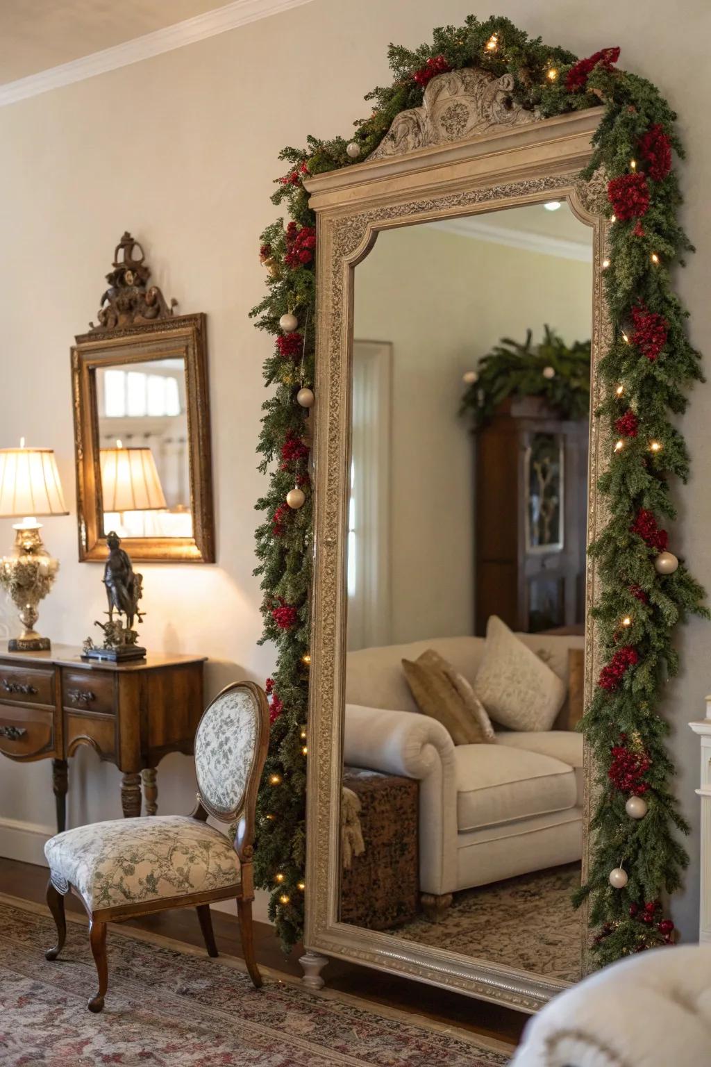 Antique reflectors mirror perpetually fashionable holiday refinement.