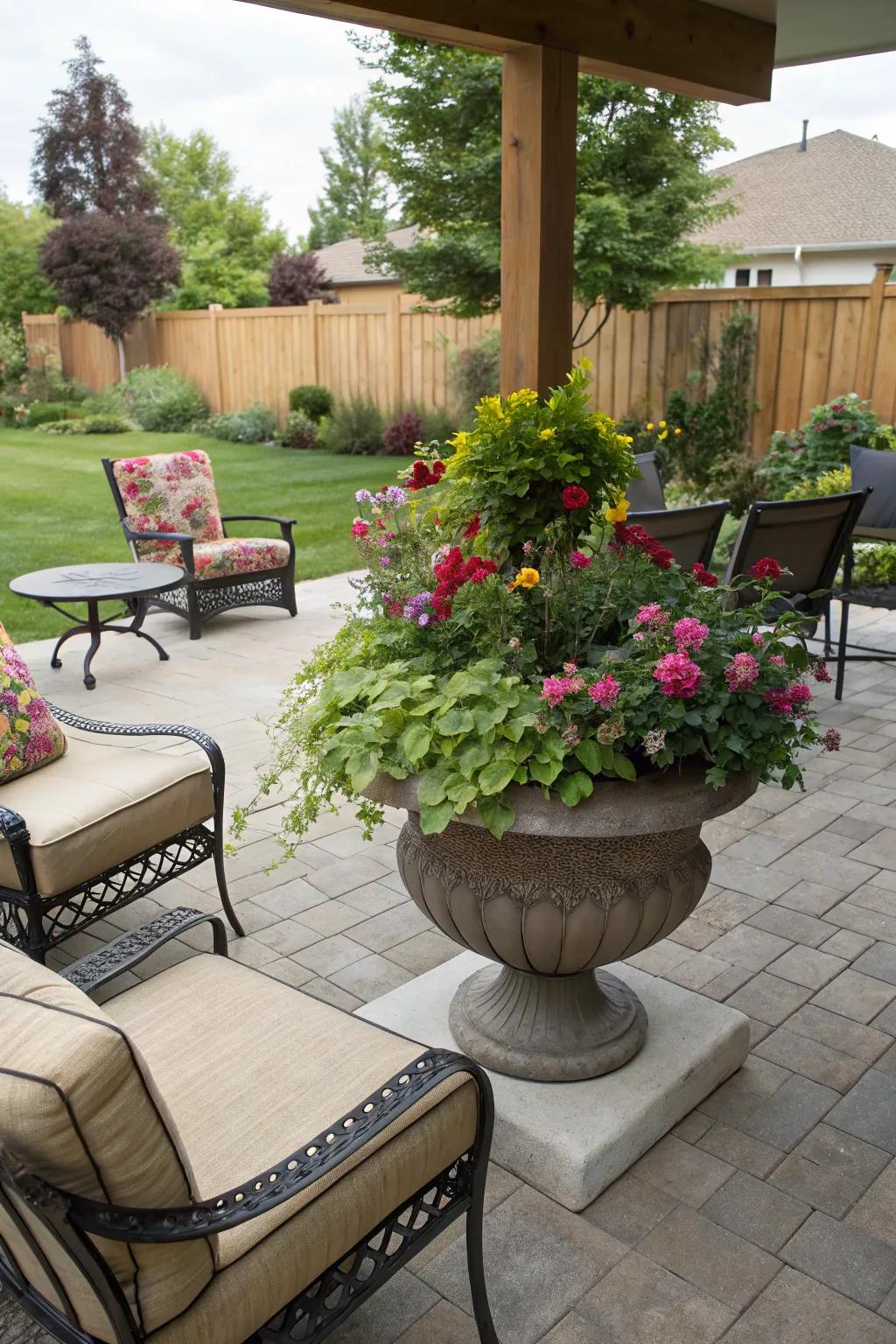 A focal point can transform a simple patio into a standout feature.