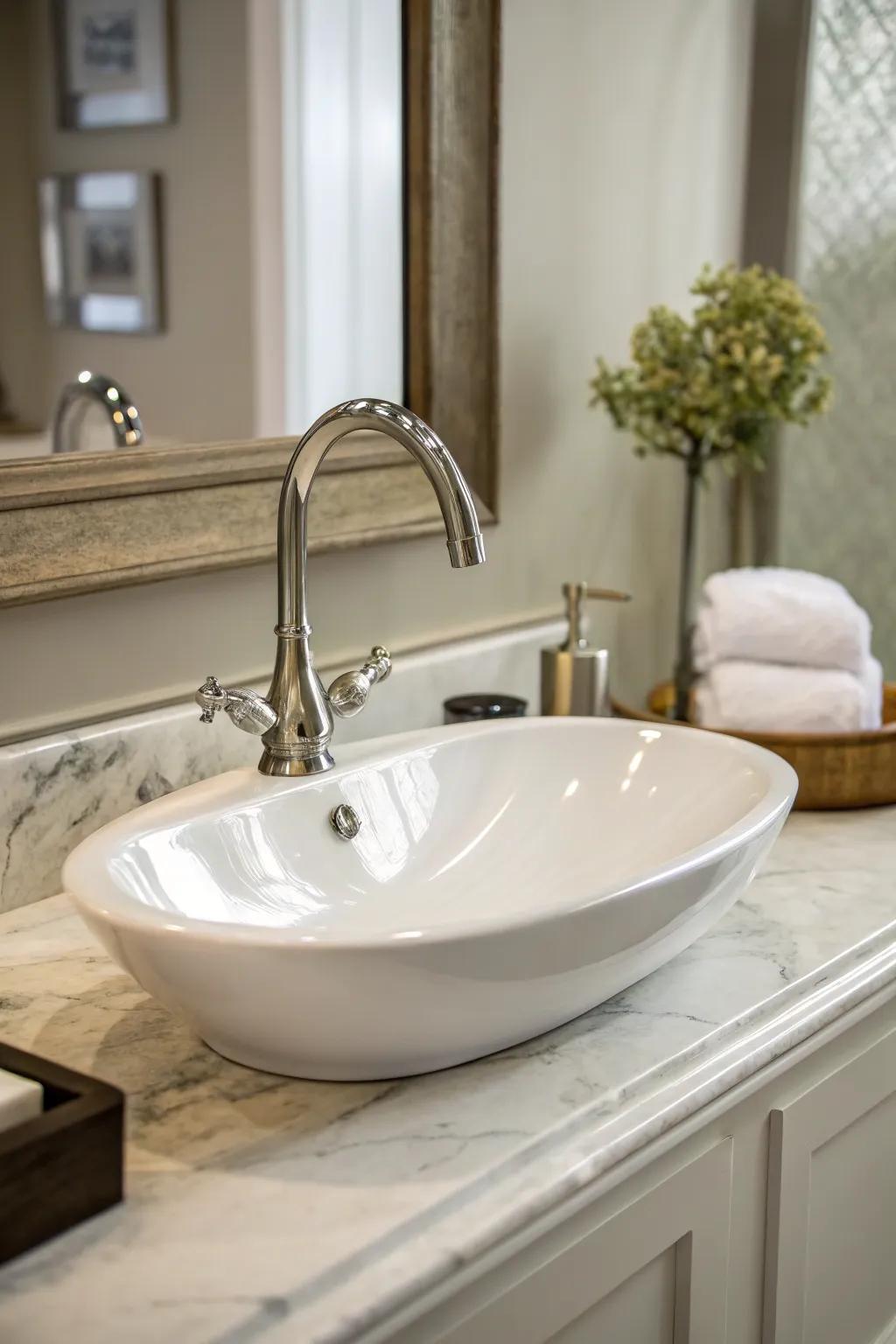 Elegant curves create a sophisticated basin.