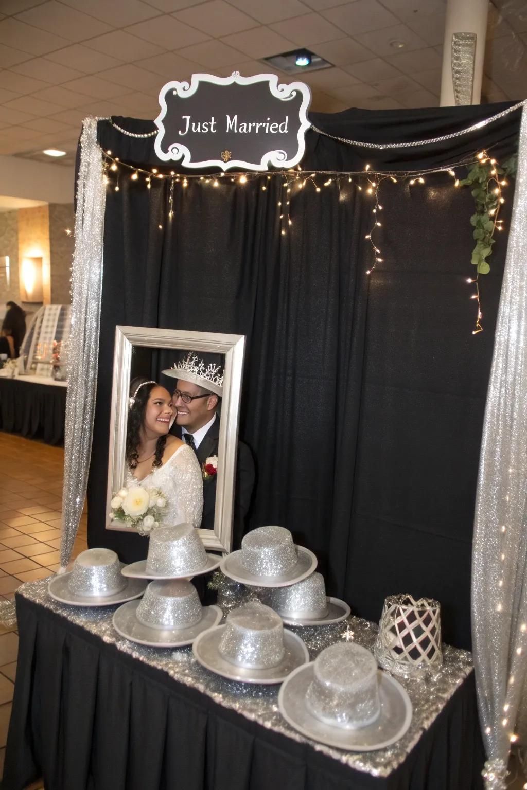 A fun and memorable picture corner in ebony and argent.