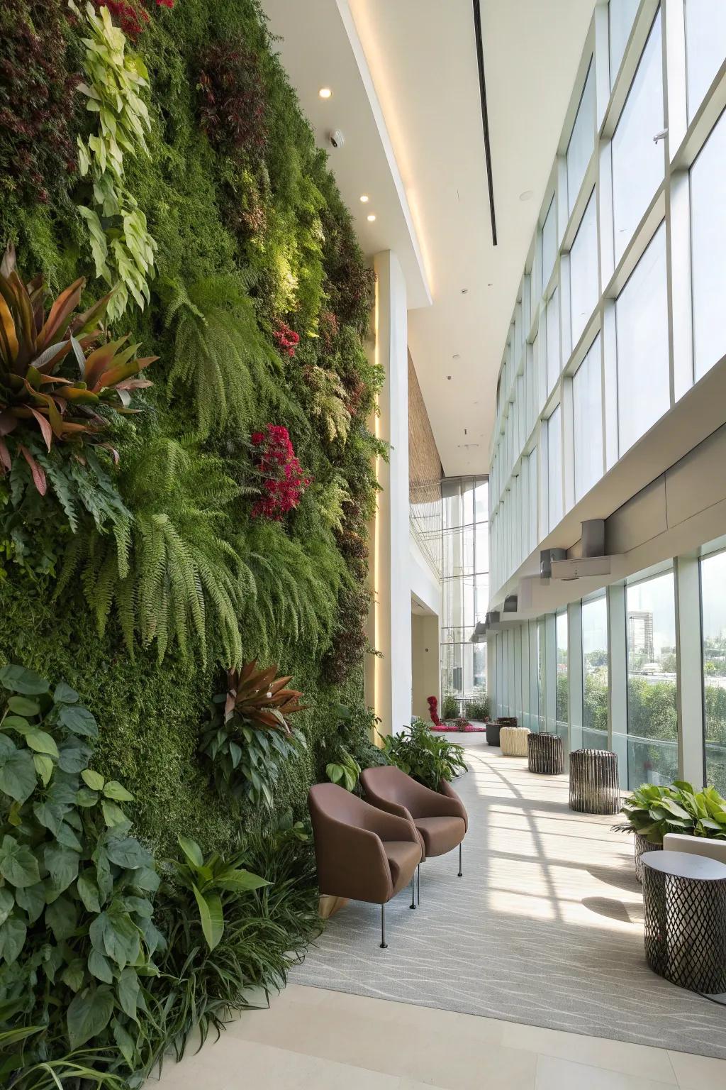 Invite nature indoors through a vertical garden.