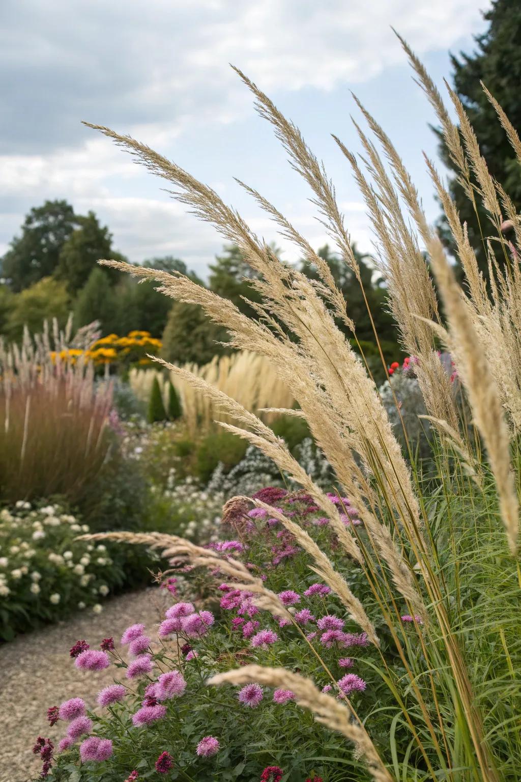 Tall grasses add drama as a backdrop.