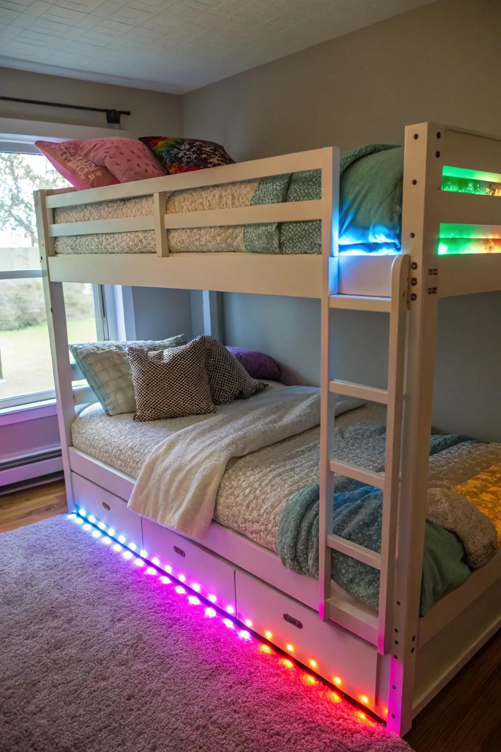 Color-adaptable LEDs provide mood-setting versatility.