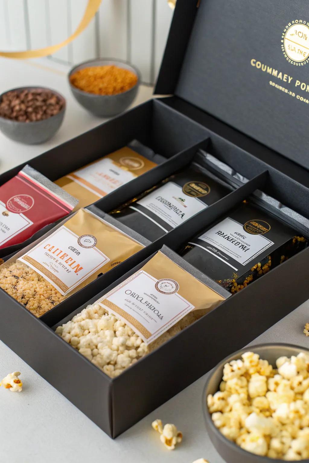 A gourmet popcorn kit for a flavor adventure