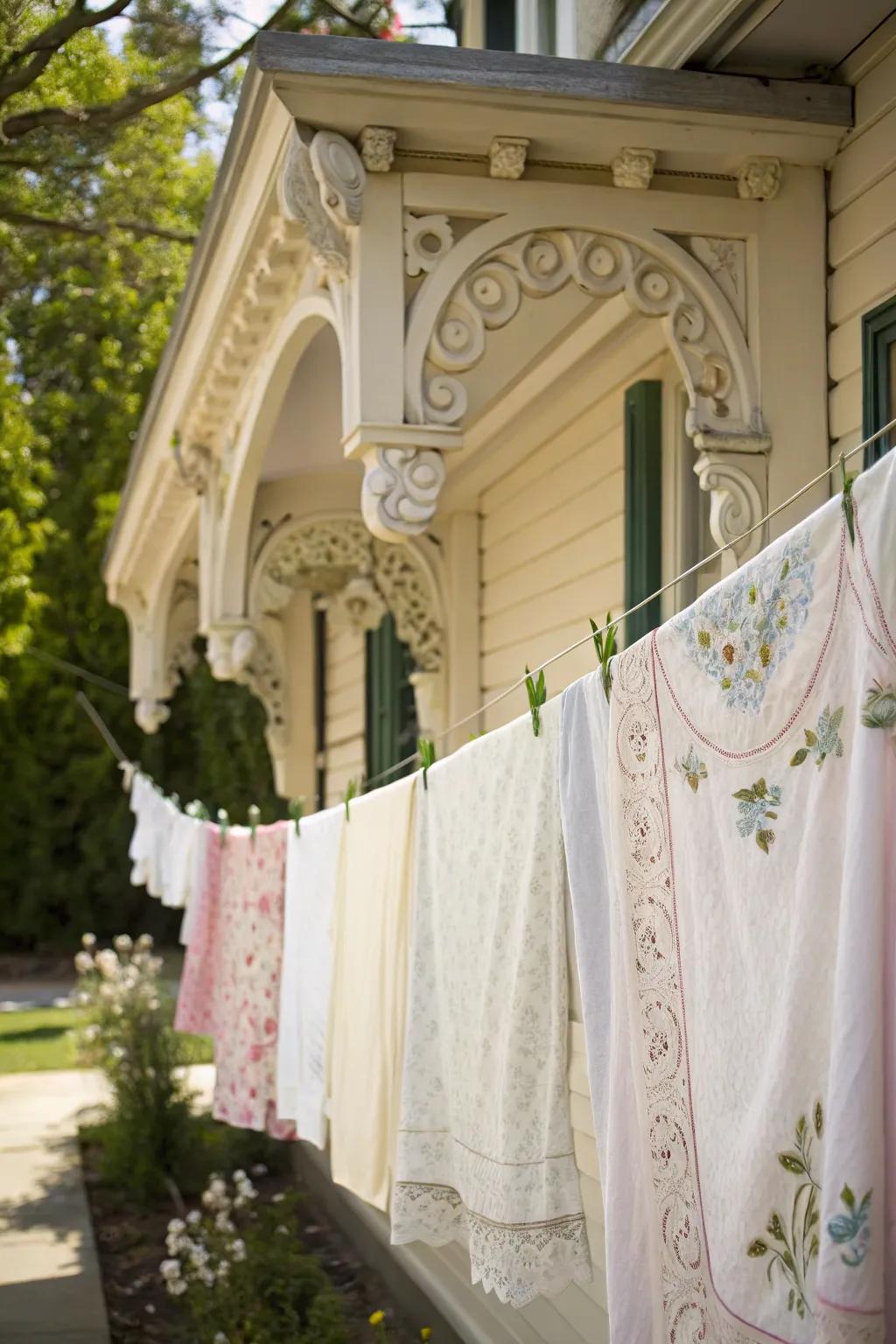 Add elegance to your clothesline with decorative corbels.